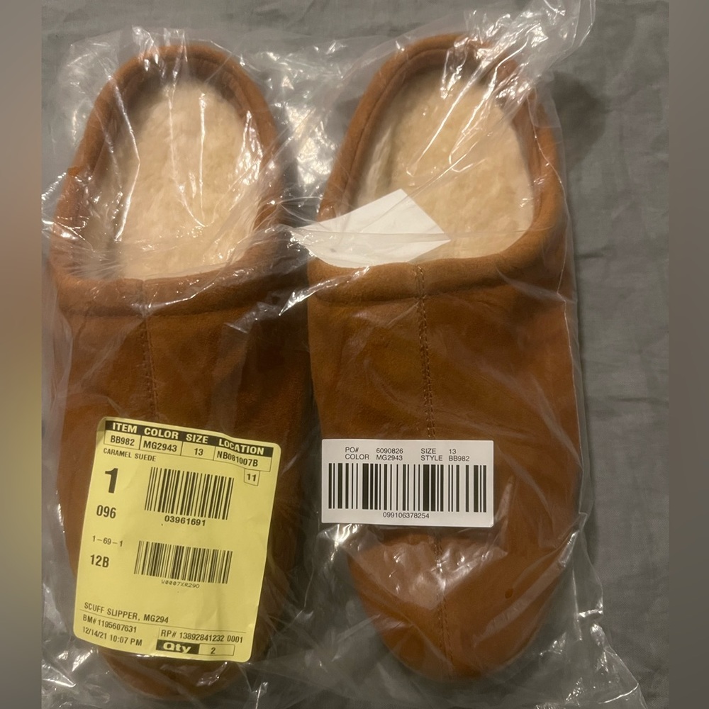 J crew tan slippers brand new men